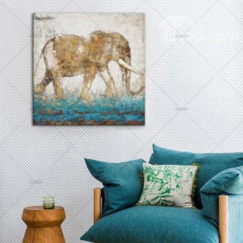

Big SIze hand painted large animal wall painting the big elephant canvas picture oil painting sitting room home decoration art