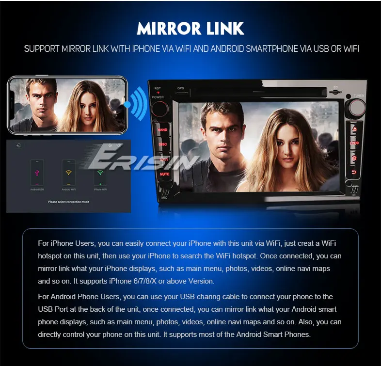 Excellent Erisin ES7660PB 7" Android 8.1 Car Stereo DAB+ GPS Wifi OBD for Opel Vauxhall Vivaro Astra Corsa Zafira 9