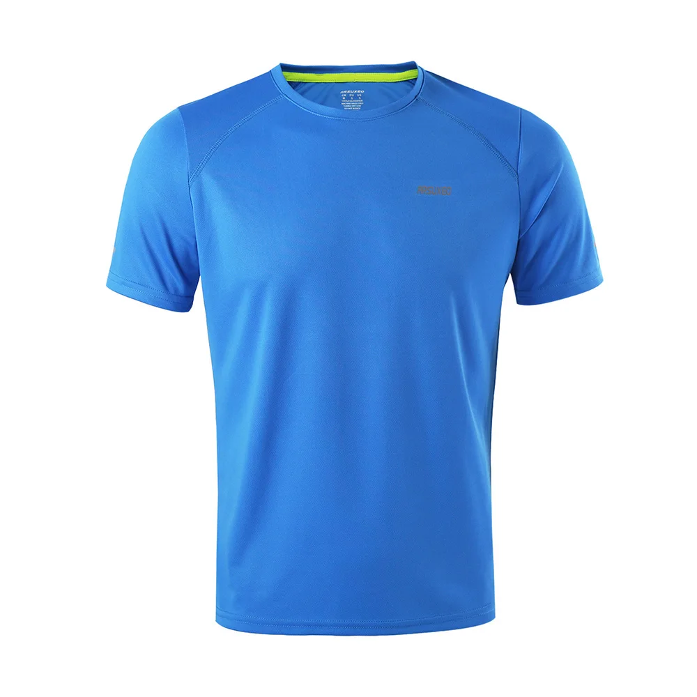 ARSUXEO летняя спортивная футболка для бега Мужская футболка для спортзала короткий рукав быстросохнущая футболка для фитнеса Кроссфит МУЖСКАЯ ТЕННИСНАЯ тренировочная рубашка - Цвет: T1602US