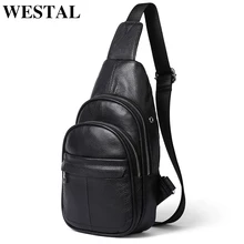 WESTAL сумка для мужчин пояса из натуральной кожи груди мешок для слинг плеча пакет повседневное дизайнерская сумка через плечо fashnny 8213