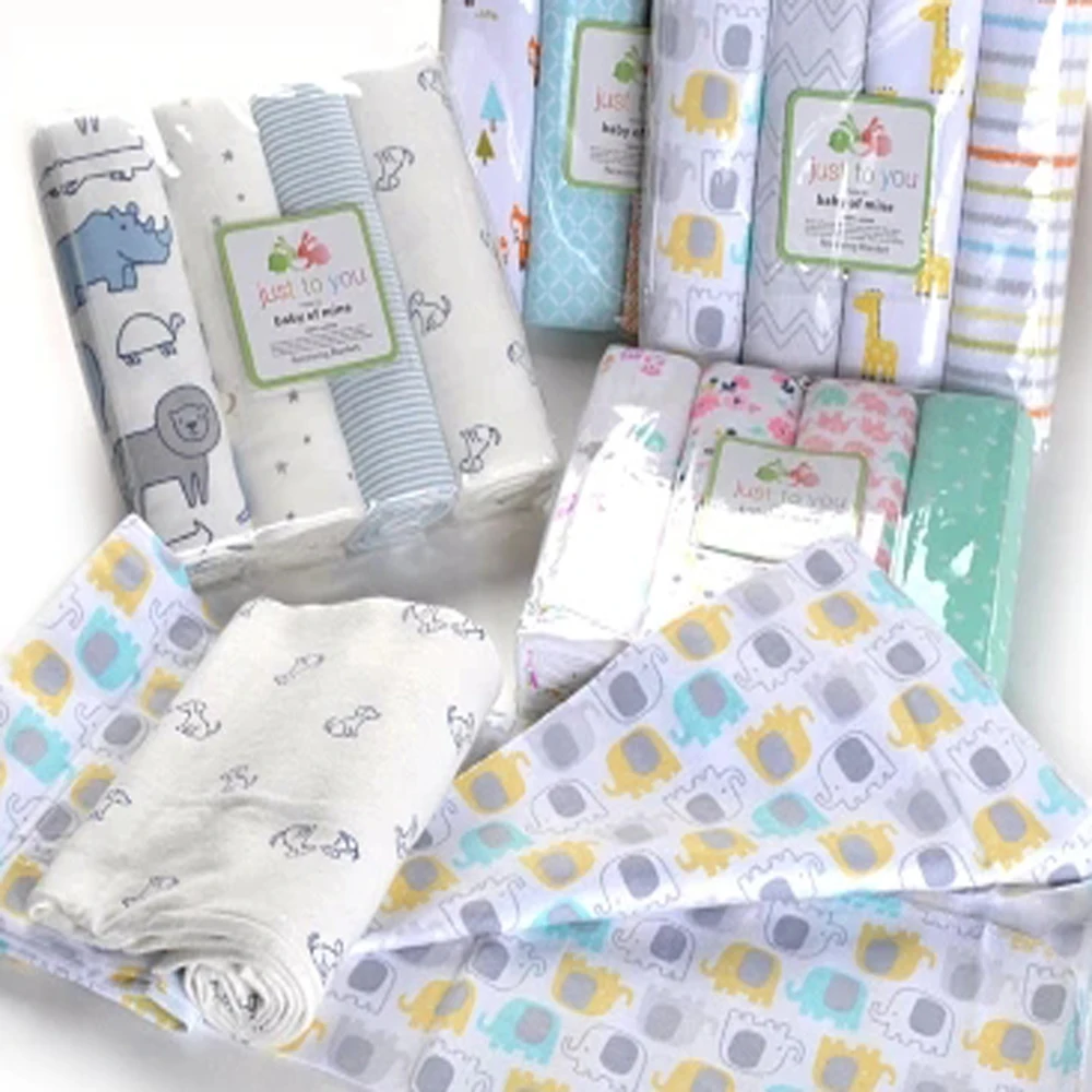 4Pcs/Lot Baby Blankets Newborn Muslin Diapers 100% Cotton Baby Swaddle...