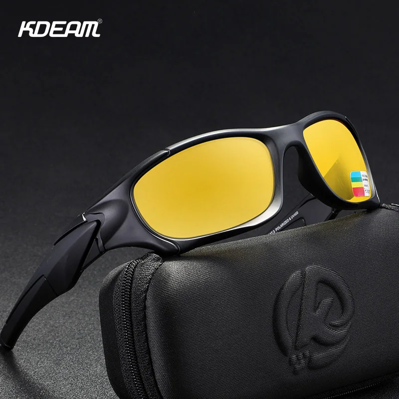 KDEAM модные спортивные поляризованные солнцезащитные очки мужские водительские очки Ночное видение очки дамы с Чехол KD0623