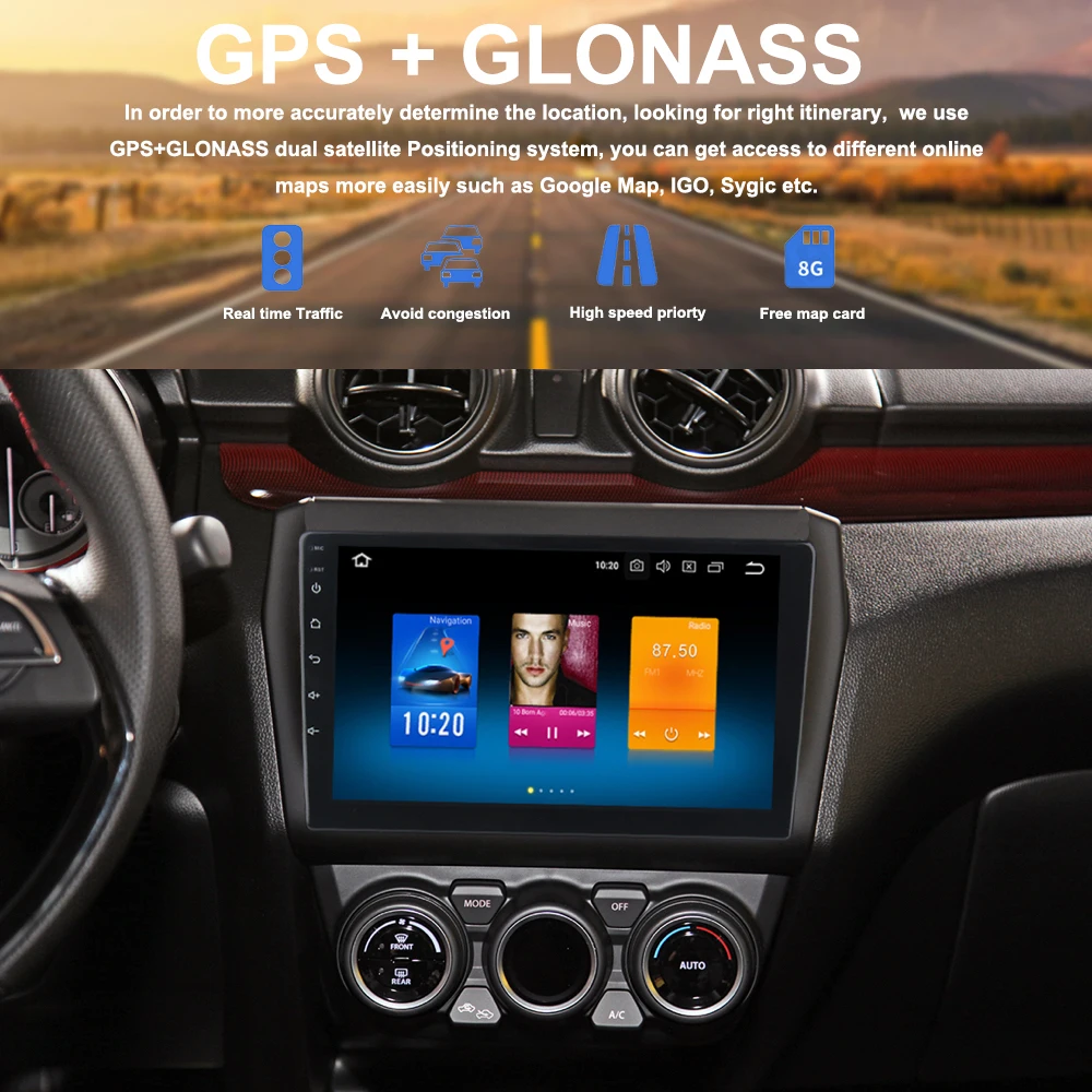 

Car Multimedia for Suzuki Swift Autoradio 2018 2017 2019 2 din android 9.0 Headunit with WIFI GPS DAB USB BT Radio Stereo 4G+32G