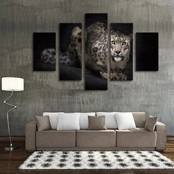 

FIVE PC NO FRAME Panthera pardus Oil Painting Printed Oil Painting On Canvas Oil Painting for Home Decor Wall Decor