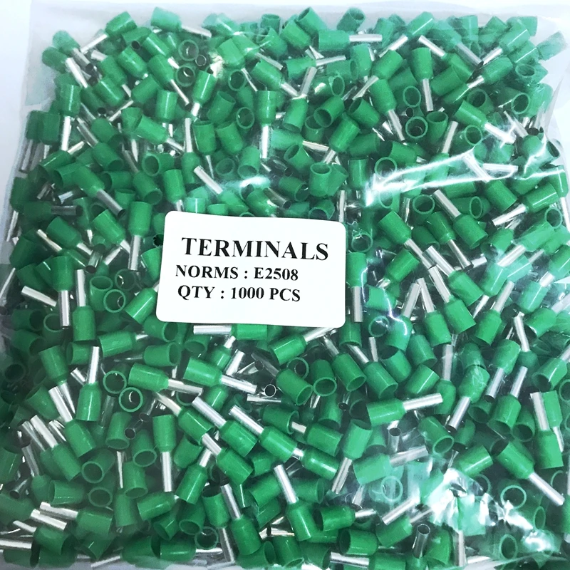 Terminal Connector 100PCS E2508 Tube insulating terminals AWG 14 Insulated Cable Wire 2.5mm 2 Connector Insulating Crimp