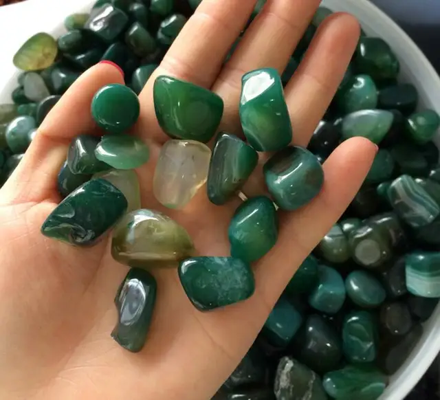 Aaa 200gnatural Green Agate Tumbled Stone Crystal Magnet Healing Aaa 200gnatural Green Agate Tumbled Stone Crystal Magnet Healing Feng Shui Reiki Free Pouch15mm 25mm