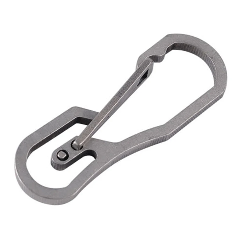 

Titanium Alloy Carabiner D-Shape Ring Key Chain Clip Snap Hook Camping Keyring