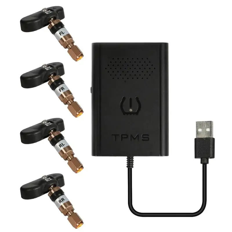 

USB TPMS Car Android Navigation Tire Pressure Monitoring Alarm System with 4 Internal/External Sensors