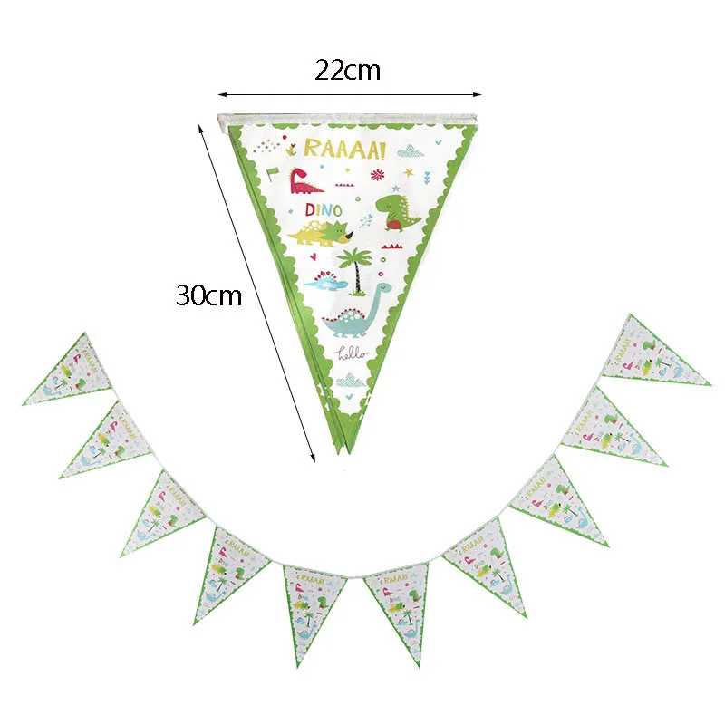 Декорации с днем рождения Детская Растяжка с фигурками динозавров сафари джунгли вечерние животных баннер на день рождения мультипликационный вечерние свадебные сувениры - Цвет: B DNS flag banner