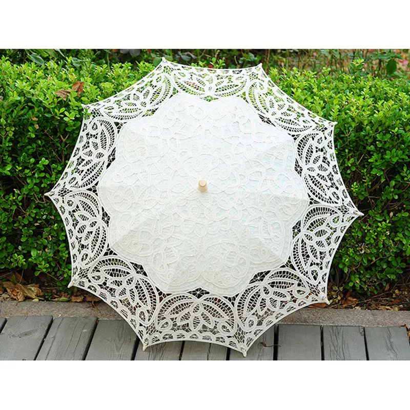 Lace Sunshade Handmade Wedding Umbrellas Retro Lace Umbrella Parasol For Sun For Wedding ...
