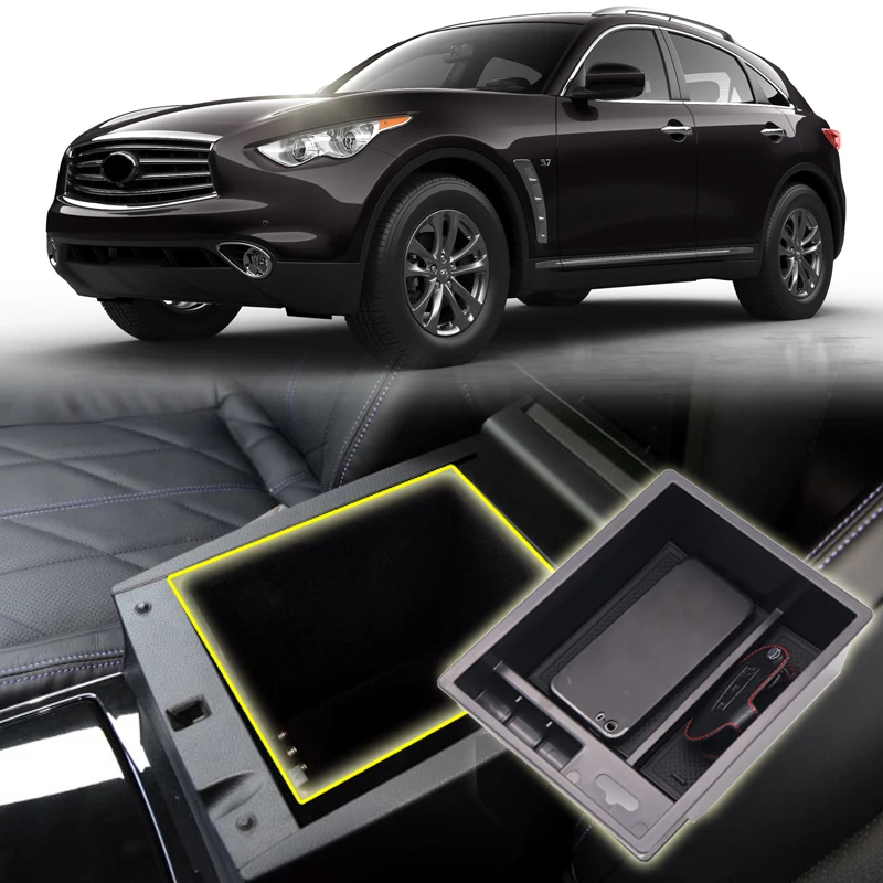 Us 15 77 17 Off For Infiniti Qx70 Qx80 2013 2017 Interior Black Glove Central Armrest Box Organizer Storage In Interior Mouldings From Automobiles