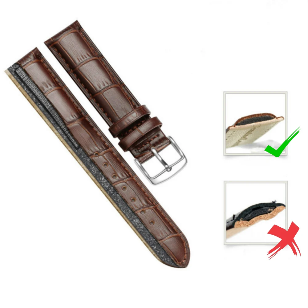 

2019 Leather watch band Replacement Cow Leather Strap for Brand Watch watch Bracelet for Men Women 16mm 18mm 19mm 20mm 21mm 22mm