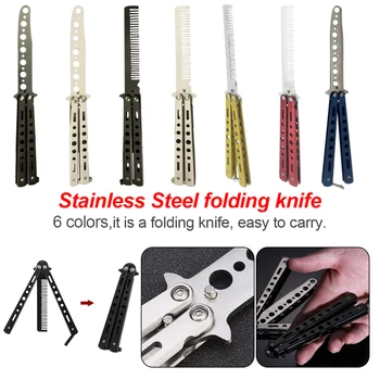 

Butterfly Style Dull Blade Knife Stainless Steel Folding Knife for Balisong Trainer Training Practice Tool