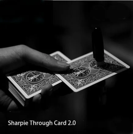 

Sharpie Through card 2.0(Gimmick Card+ Instruction+Pen) Magic Tricks Close Up Magician Gimmick Prop Illusions Mentalism