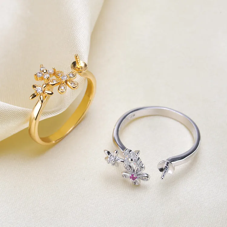 Koop Mode Parel Ring Accessoires S925 Sterling Zilveren Ring Bevindingen Ring Sieraden Onderdelen Fittings Bevestigingen DIY Sieraden Accessoire