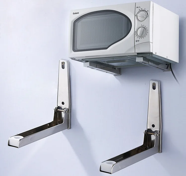 Supporto Microonde In Acciaio Con 6 Ganci - Scaffale Da Parete 30kg Capacità - Foto 6