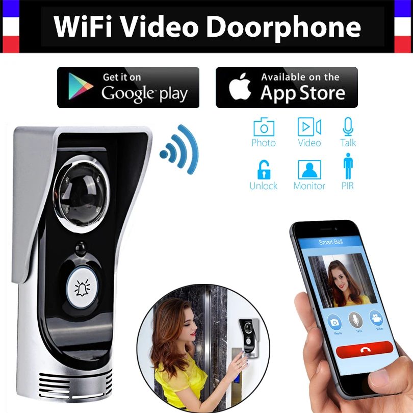 Wireless 4G WiFi 720P Video Door Phone Intercom Doorbell IP System Remote Unlock Alarm Monitor for Android IOS Phone APP