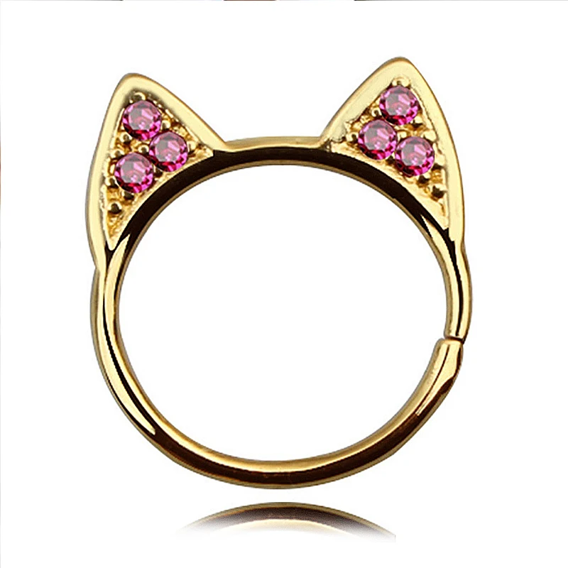 

Women 'S Ear Drop Cat Shape Multi Function Earrings Accessory European And American Puncture Jewelry Cat Ear Nose Ring Nose Pier