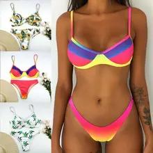 Летние сексуальные женские Пуш-Ап мягкие бикини и бюстгальтер Набор Треугольный купальник с принтом подсолнуха купальный костюм пляжный костюм