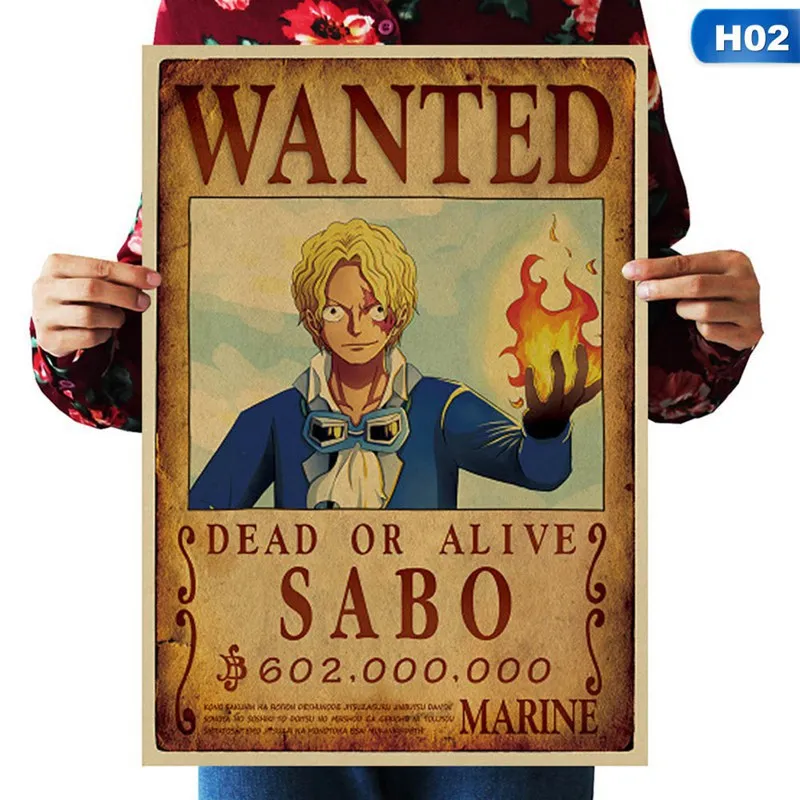 Цельная бумага с покрытием плакаты Luffy Wanted мультфильм фильм крафт-бумага хотел плакат стикер для украшения стен