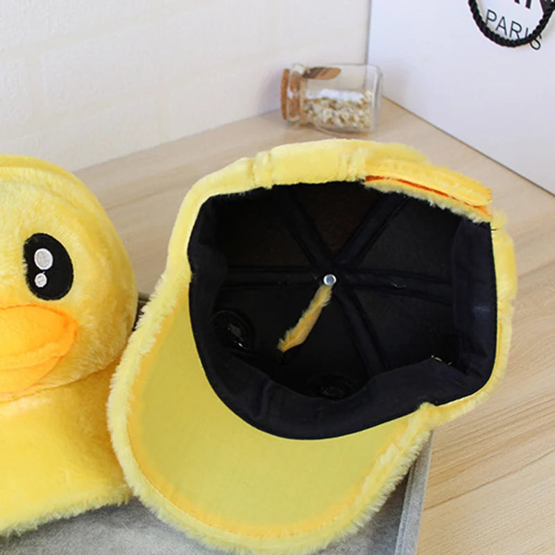 Cartoon Yellow Duck Baseball Caps for Children Kids Cashmere Keep Warm Winter Casquette Snapback Gorras Boys Girls Peaked Cap baseball cap,snapback cap