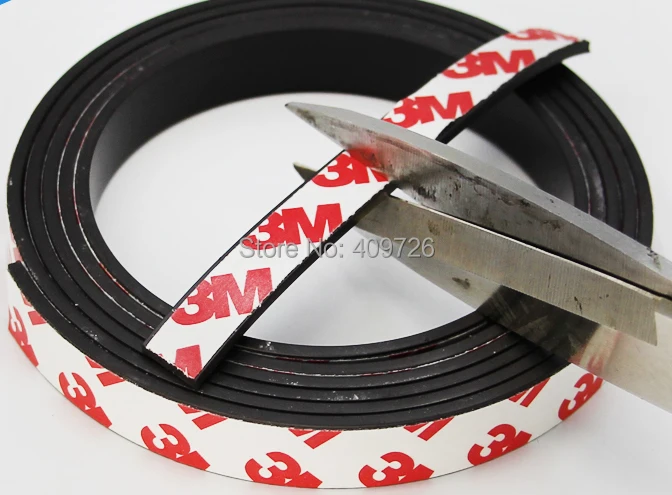 

Free Shipping 2 Meters self Adhesive Flexible Magnetic Strip 3M Rubber Magnet Tape width10mm thickness 2mm