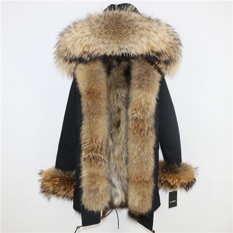 OFTBUY 2020 Winter Jacket Women Long Parka Real Fox Fur Coat Natural Raccoon Fur Collar Hood Thick Warm Streetwear Parkas New