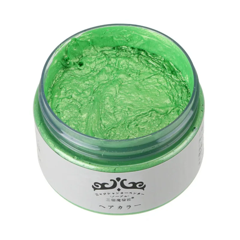 Бургундия бабушка серый зеленый воск для укладки волос цвет волос воск краска одноразовая формовочная паста семь цветов - Цвет: green