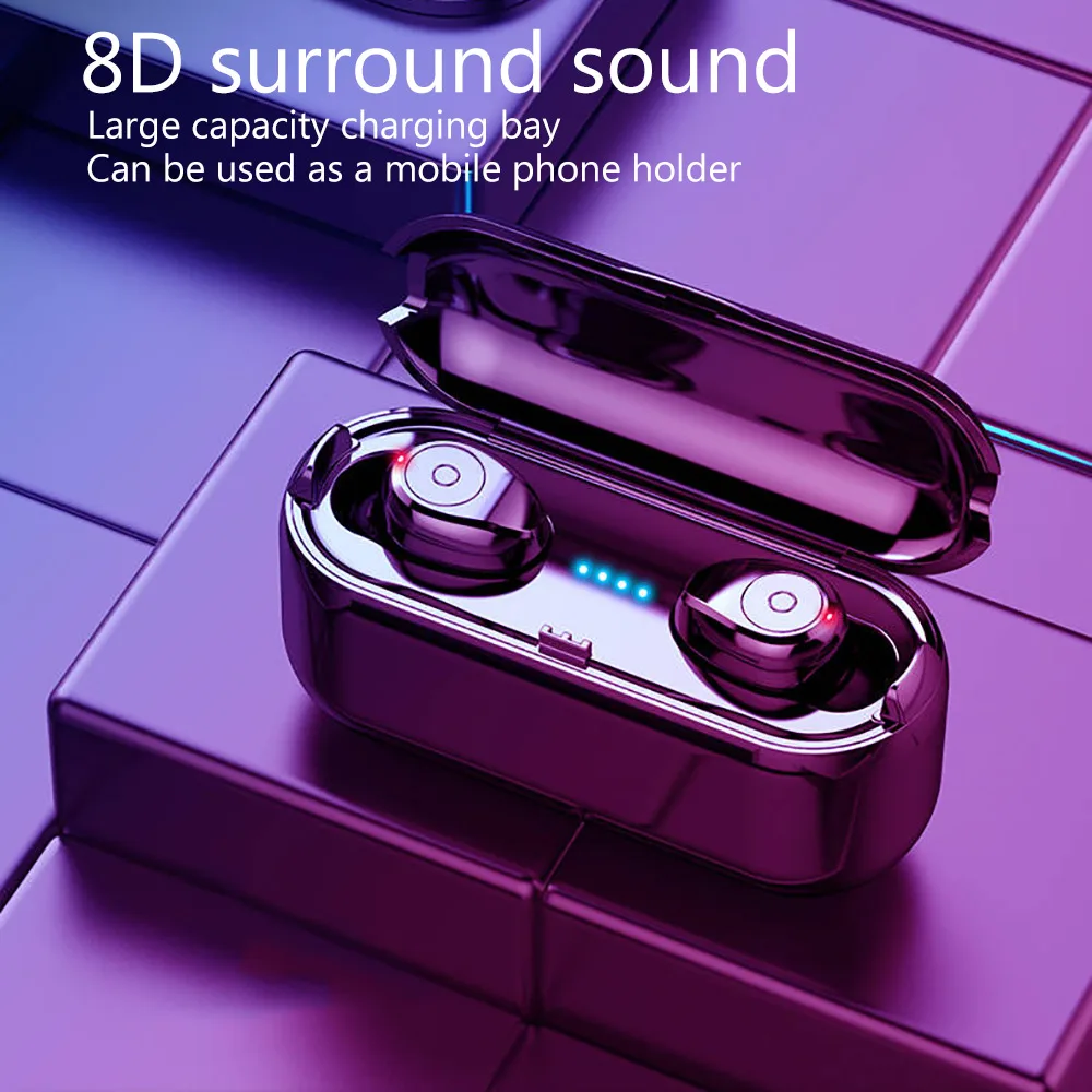 Беспроводной наушники Bluetooth V5 вкладыши TWS с IPX7 Водонепроницаемый головной