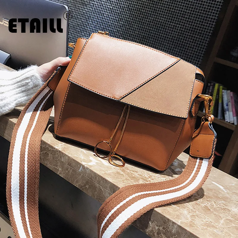 Etaill Винтаж лоскутное гладкой + из искусственного нубука Сумки Для женщин