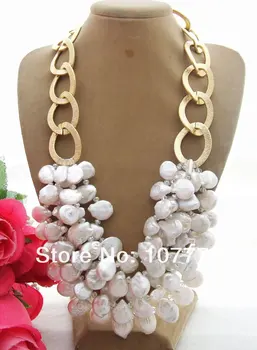 

16 mm Coin Pearl&Crystal Necklace