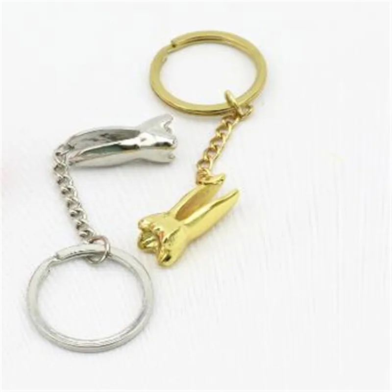 

Auto Dental Lab Molar Tool Metal Keychain Dentist Key Rings Car Keychains Great Gift 2pcs/pair