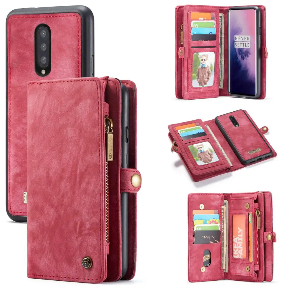 

For Oneplus 7 Pro Wallet Case 2 in 1 Detachable Genuine Leather Magnetic Flip Cover Case for Oneplus 7 Oneplus 7 Pro Fundas