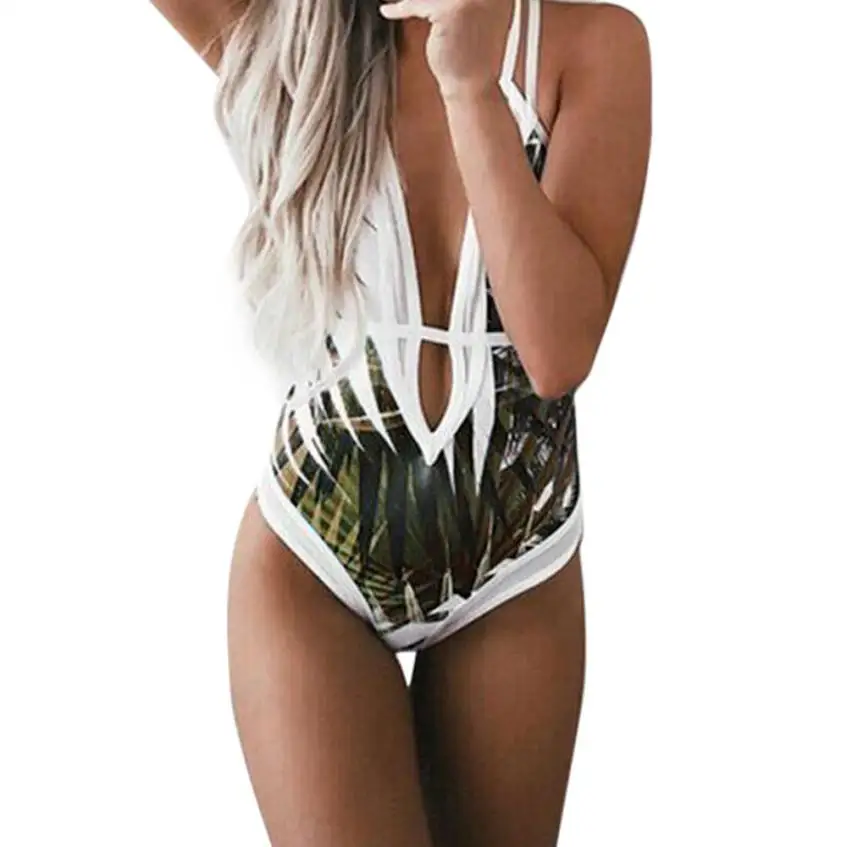 Женский слитный пляжный купальник купальный монокини с пуш ап подкладкой Bikini2019
