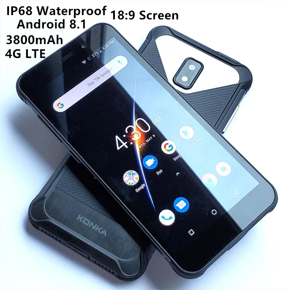 3800 мАч Android 8 1 KONKA RE1 5 45 &quot18:9 полный экран Прочный IP68 водонепроницаемый