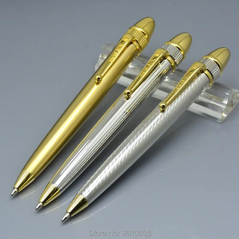 

AA quality rolexe brand 3 Colors metal ballpoint pen school office stationery supplies Luxury writing kawaii gift pens A7