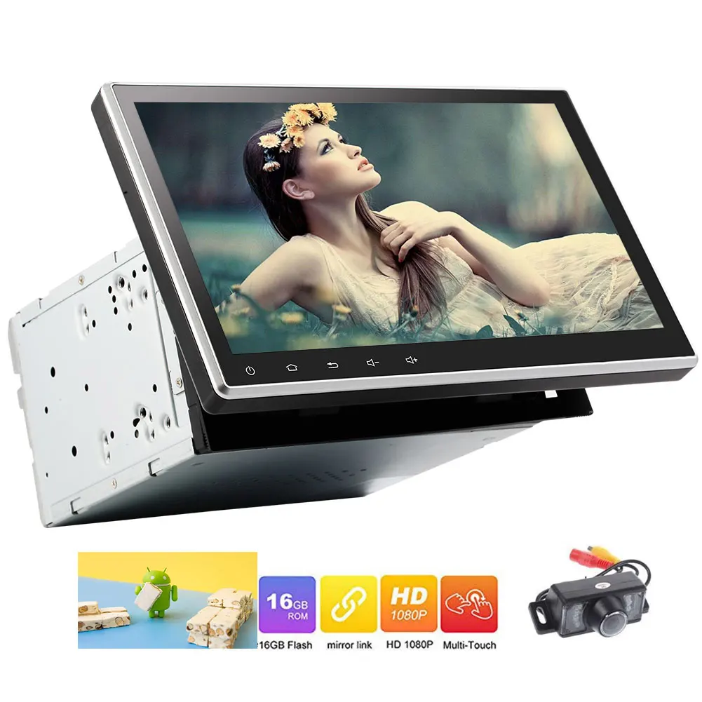 Cheap Large 10.1" Touch Screen Stereo Car Radio GPS Android 7.1 Bluetooth DVD Player HD Resolution 1024*600 Mirror Link OBD DAB+ WIFI 1