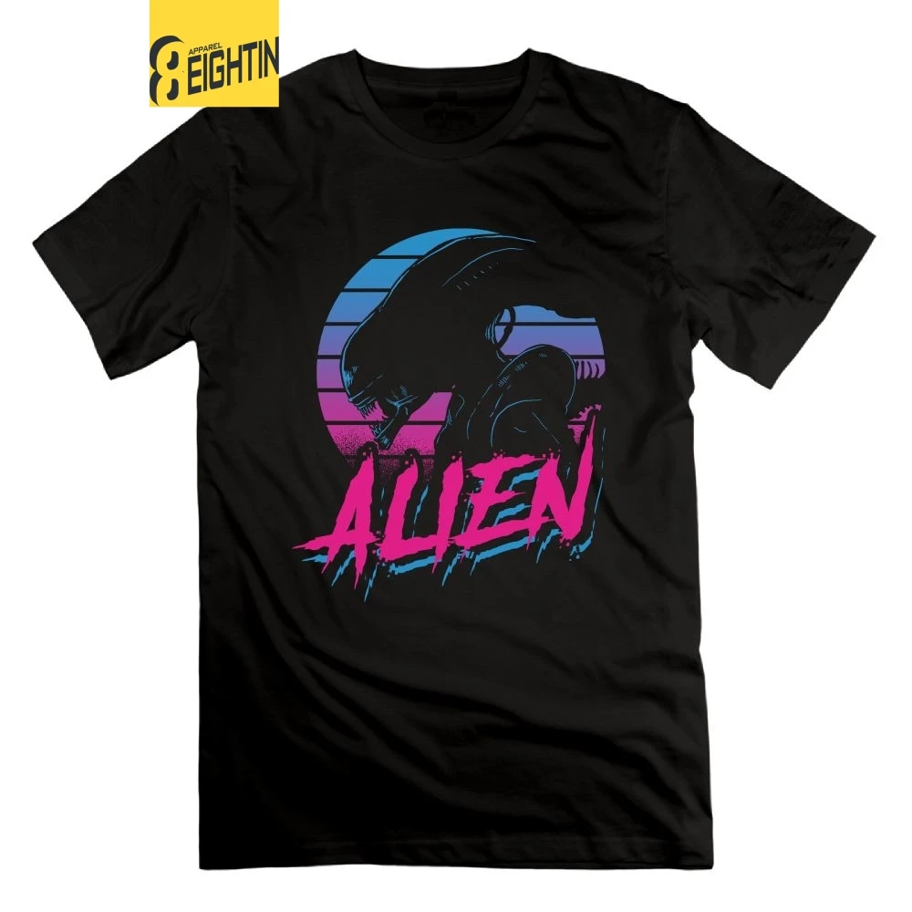 

Eightin ALIEN EIGHTEES Vaporwave Alien Covenant Men's T-Shirts 100% Cotton Tees Short Sleeves O Neck Alien vs Predator T Shirt