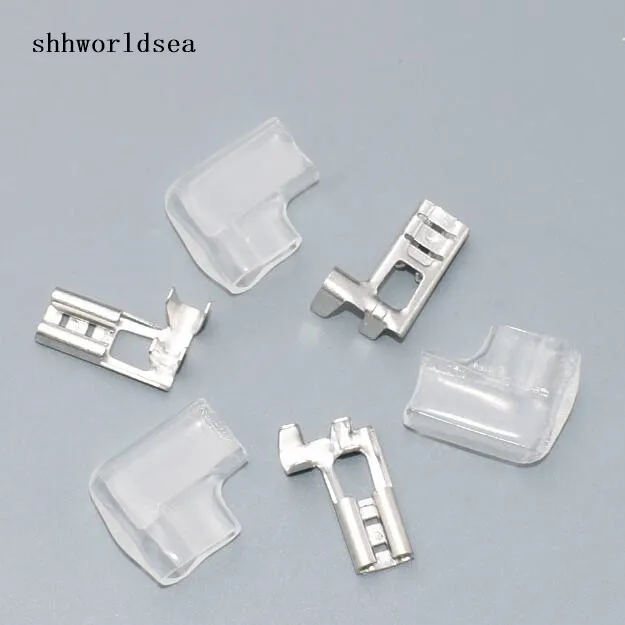 

shhworldsea copper and cover 6.3mm Crimp Terminal Spade Connector thickness flag shape
