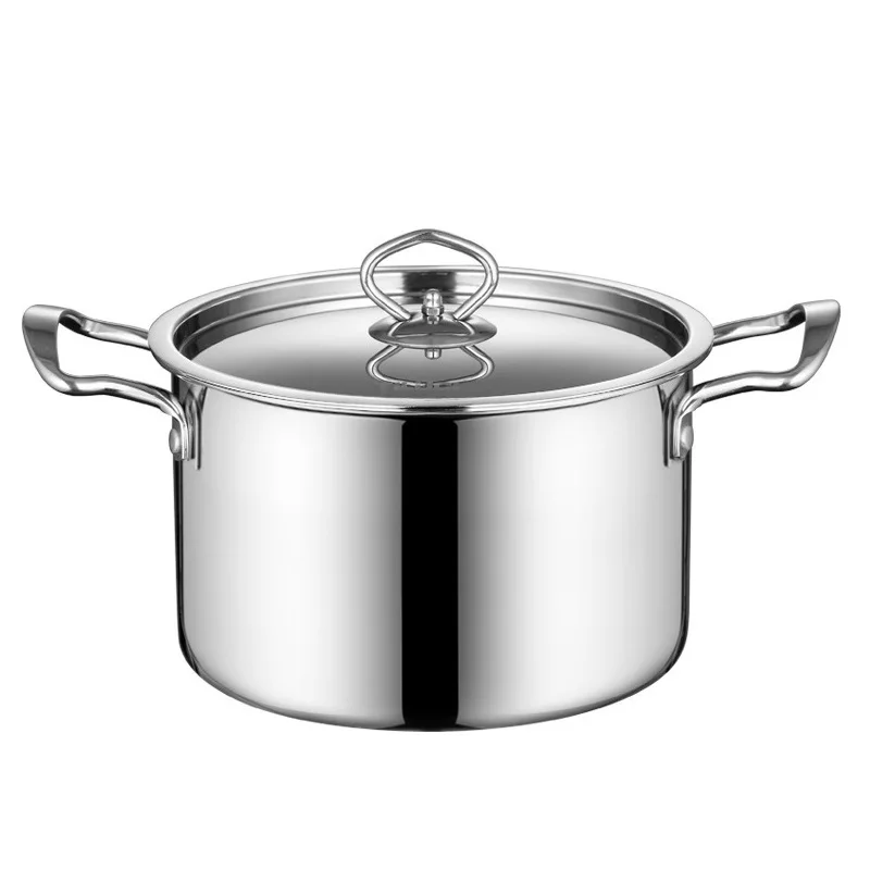 Утолщенная 304 нержавеющая сталь кастрюля для приготовления супа кастрюля 20 см л кастрюля с антипригарным покрытием кухонная посуда для газовой и индукционной плиты