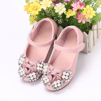 

Rhinestone pearl flower Princess Shoes Baby Girls Shoes Kids Soft bottom chaussure fille Childrens Single shoes 1 2 3 4 5 6-11T