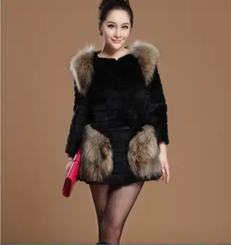 

2017 autumn and winter fashion imitation rabbit hair Korean version of Slim fur long fur collar imitation fur lady