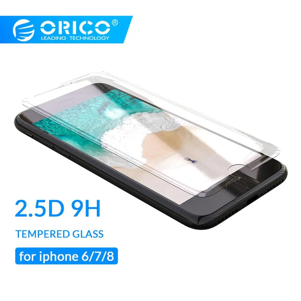 ORICO 2PCS Gehärtetem Glas Screen Protector für iphone 6 7 8 9H Härte Schützende Front Film Glas Au