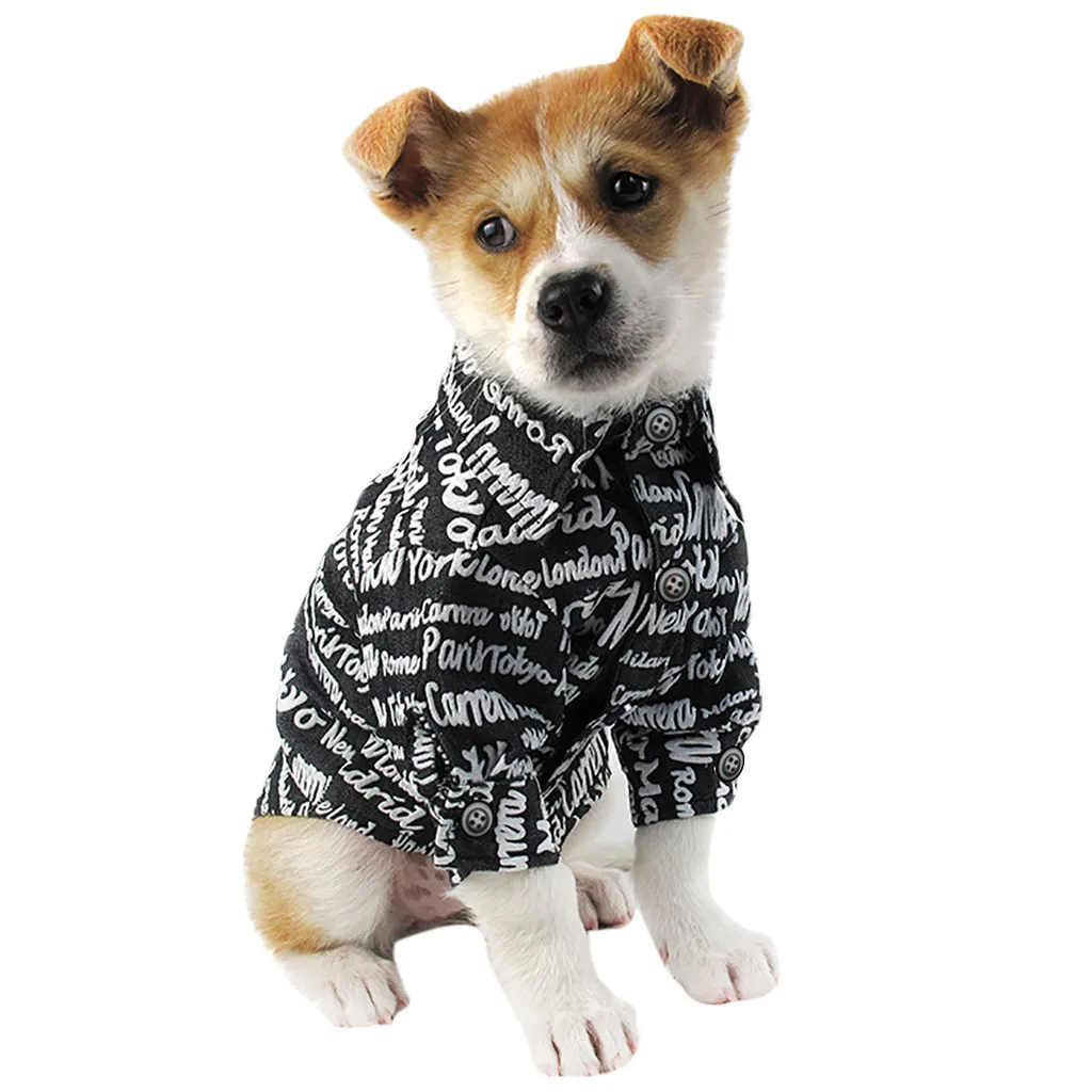 Trsnser/рубашка для собак; модные костюмы для домашних животных; сезон весна-лето; дышащие синие простые новые ковбойские рубашки; Одежда для собак; 19May1 P40