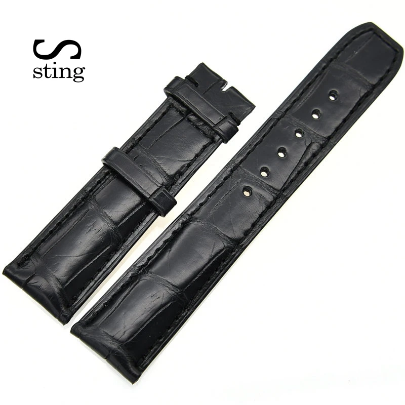 

Sting Strap Customized Design Crocodile Leather 20 22mm Watchband Men Watch Strap No Buckle Custom Brand Logo