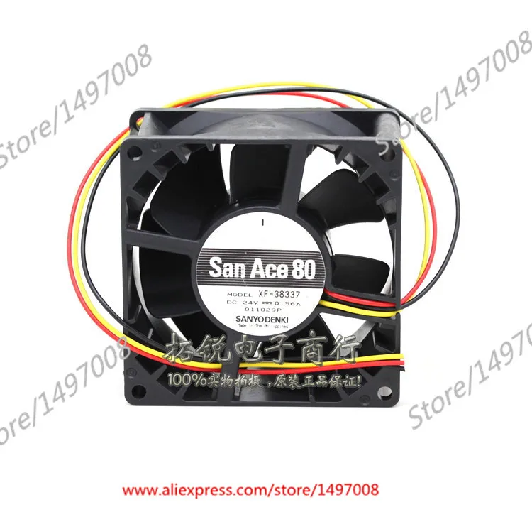 

Sanyo XF-38337 DC 24V 0.56A 3-Wire 80x80x38mm Server Cooler Fan