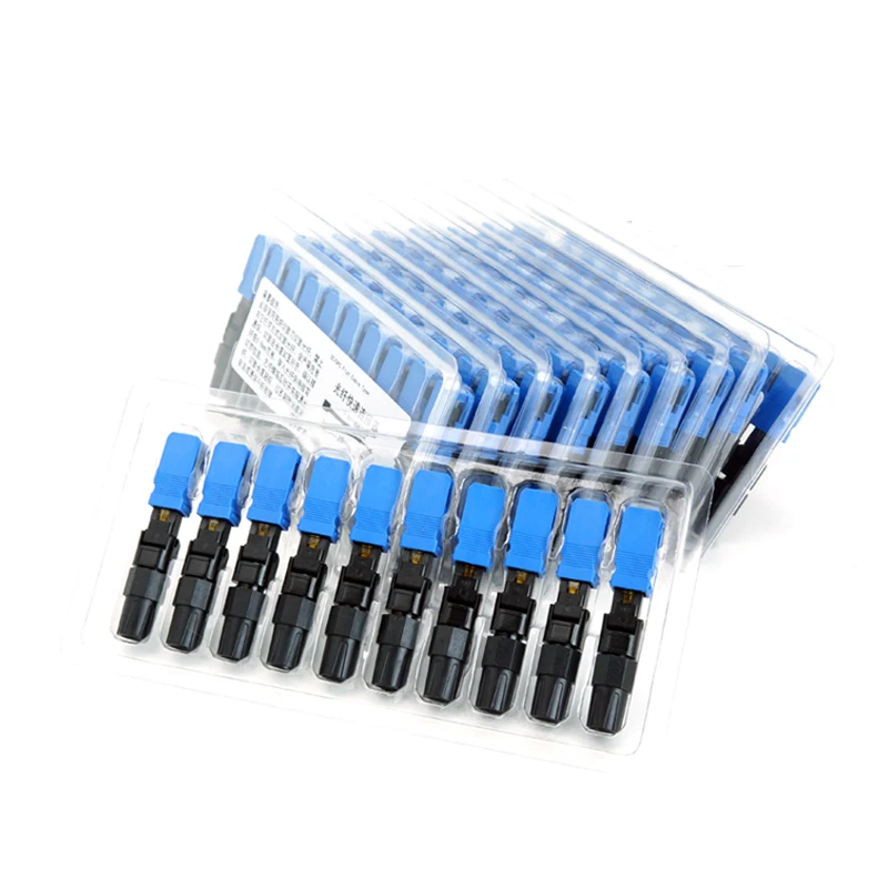 

100 PCS SC UPC Fast Connector Embedded Connector FTTH Tool Cold Connector Tool Fiber Fast Connnector