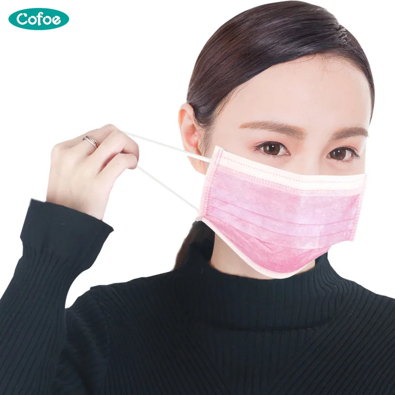 

Cofoe 50pcs/Box Disposable Surgical Face Mask Medical Household Mouth Masks with Unisex Unisize Non-woven Earloop Face Mask