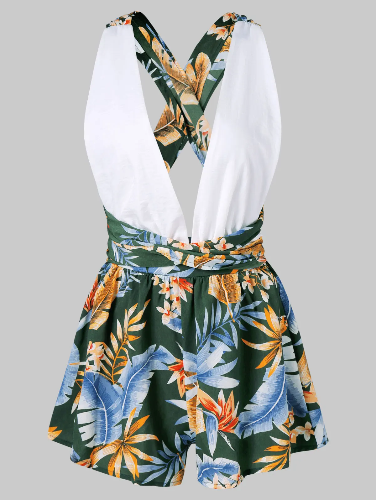 ZAFUL Women Jumpsuits Low Cut Leaf 