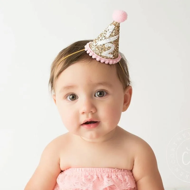 MIXIU Shining Crown Hairball Headband Princess Prince Elastic Handmade Hairband Baby Shower Birthday Decor Hair Band Suplies afbeelding